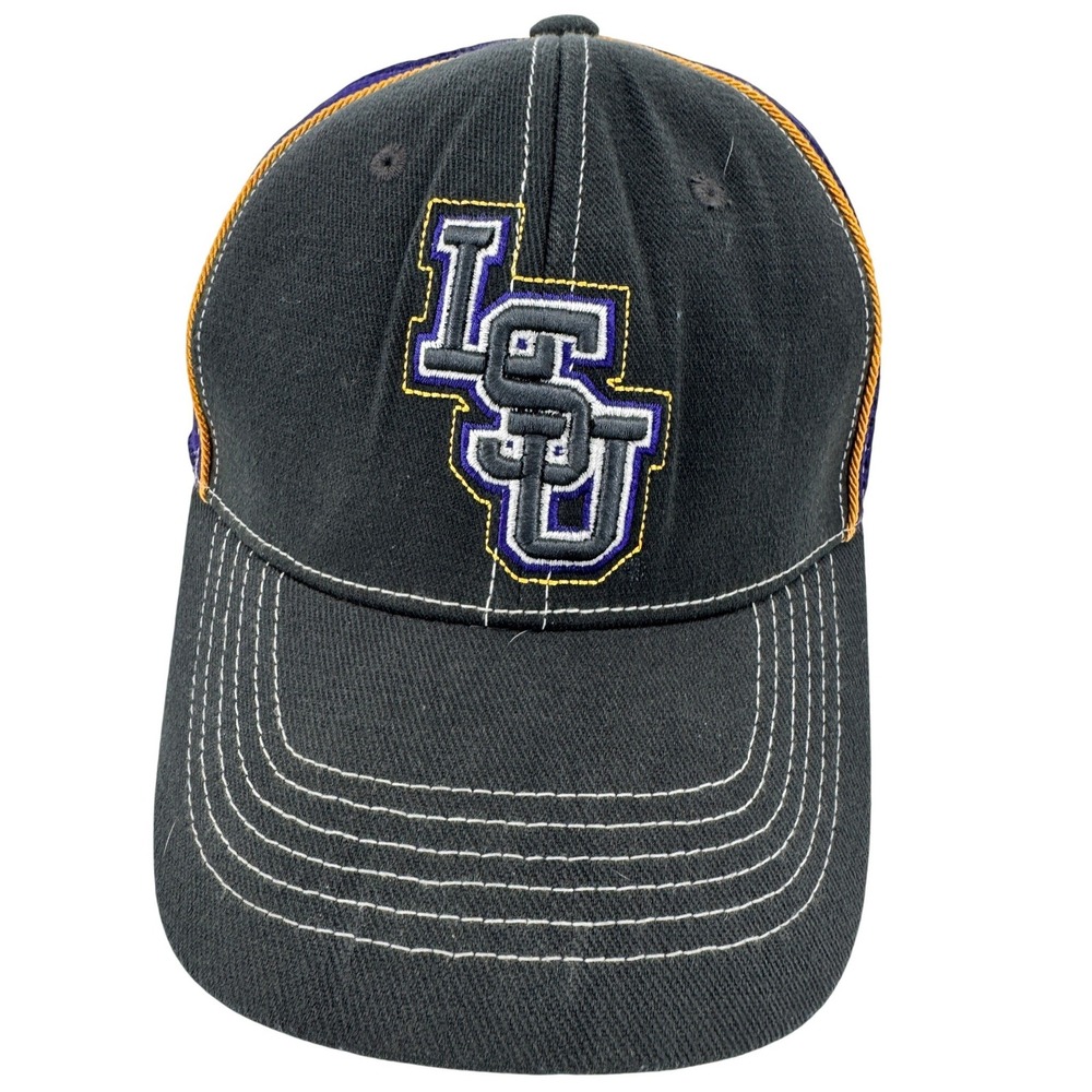 LSU Tigers Hat Cap Mens One Size Purple Grey Mesh Stretch Fit Top of‎ the World